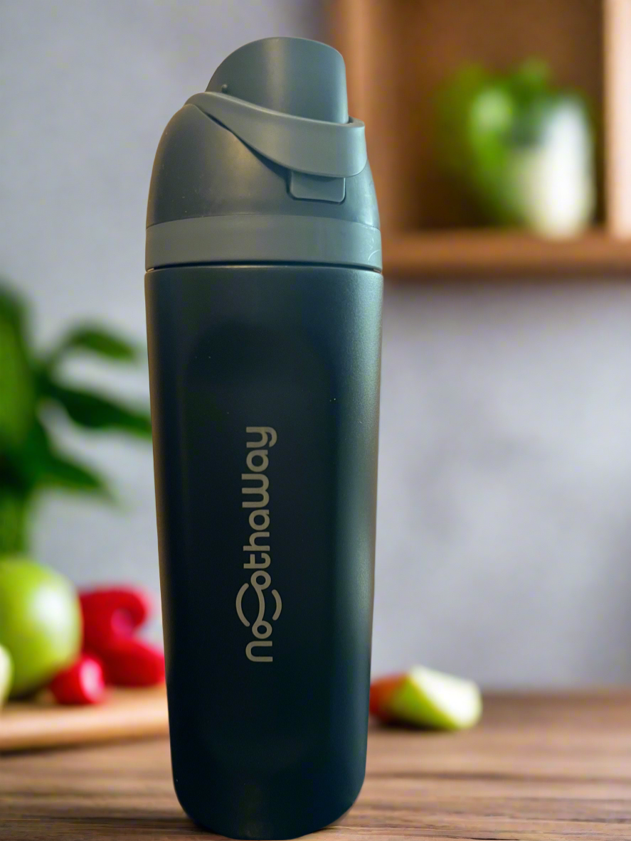 Black and charcoal gray Owala-inspired insulated water bottle – This dark, charcoal gray water bottle with the No Otha Way branding provides superior insulation, keeping your beverages chilled. The flip-top design and minimalist aesthetic are ideal for those seeking Stanley-style performance.